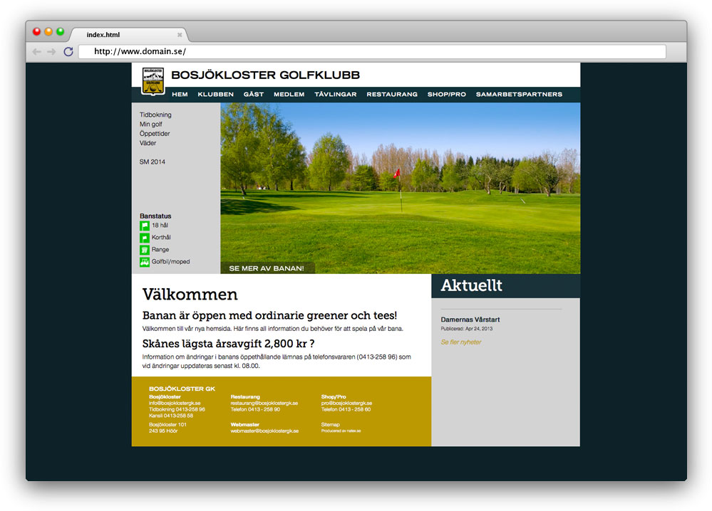 Bosjökloster Golfklubb
